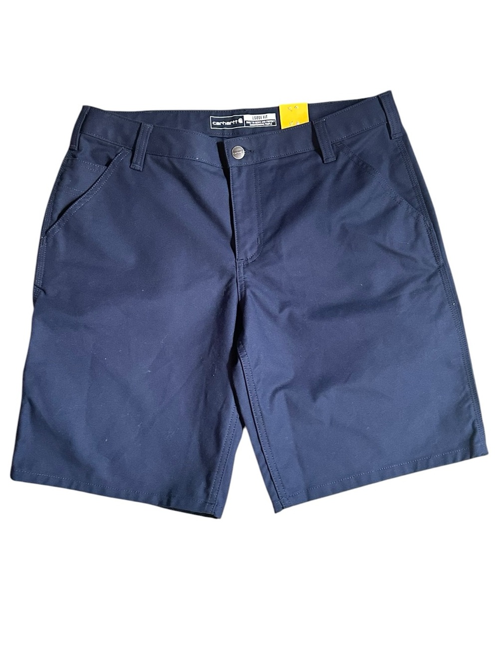 CARHARTT Loose Fit Rugged Flex navy blue shorts 10” inseam size 12 - NWT!